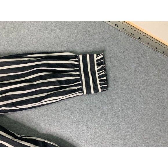 J Crew Womens Size Small Striped Cold Off Shoulder Blouse Top Shirt Black White - Picture 3 of 4